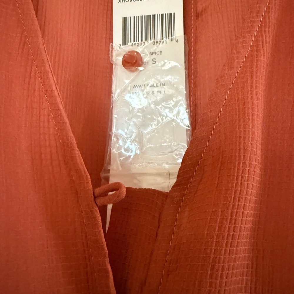 BCBGeneration Rust-Orange Button Front Romper - Picture 6 of 6